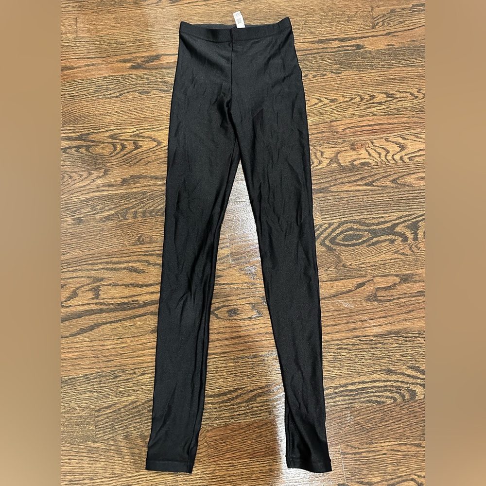 AMERICAN APPAREL Black High-Waisted Shimmery Leggings. XS